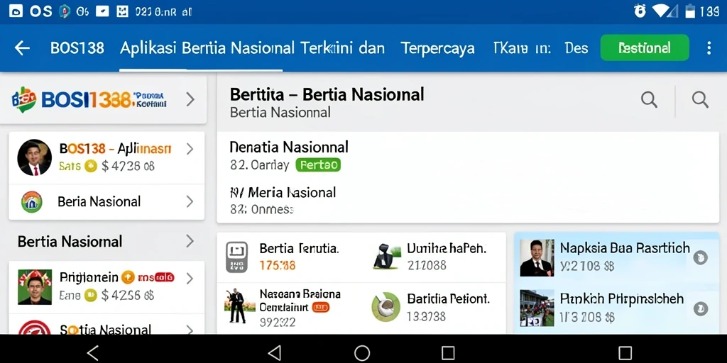 Tampilan antarmuka aplikasi BOS138 yang modern dan informatif.