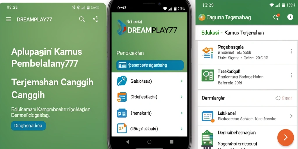 Tampilan antarmuka aplikasi DREAMPLAY77 yang sederhana dan intuitif.