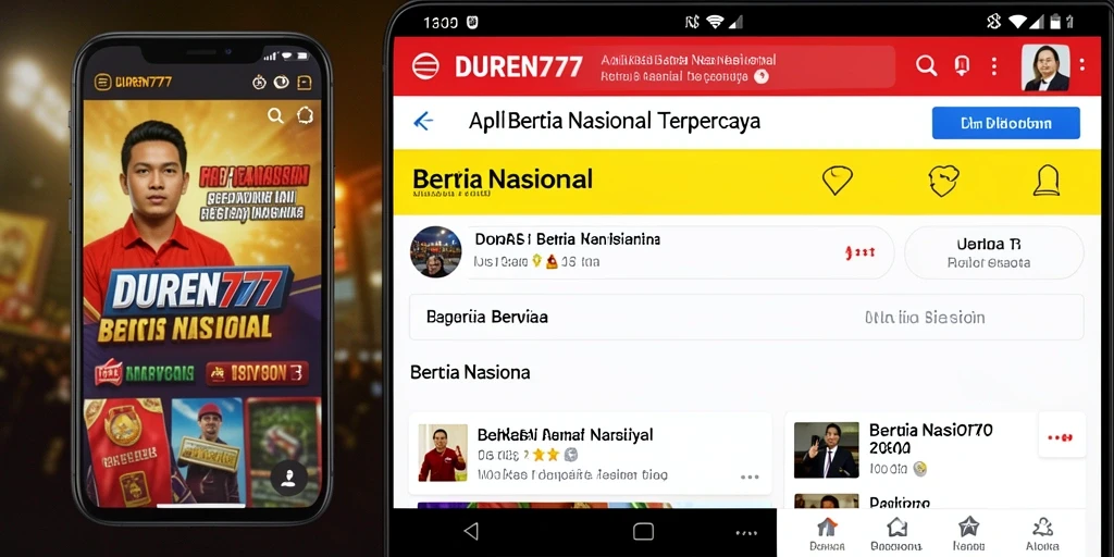 Tampilan antarmuka aplikasi DUREN777 untuk berita nasional.