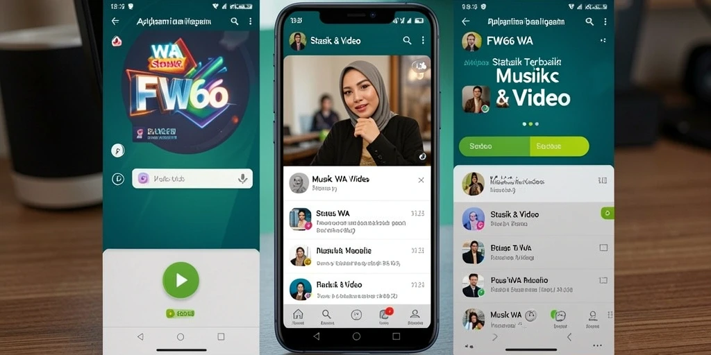 Tampilan antarmuka FW66 untuk Status WA Video yang menarik dan mudah digunakan.