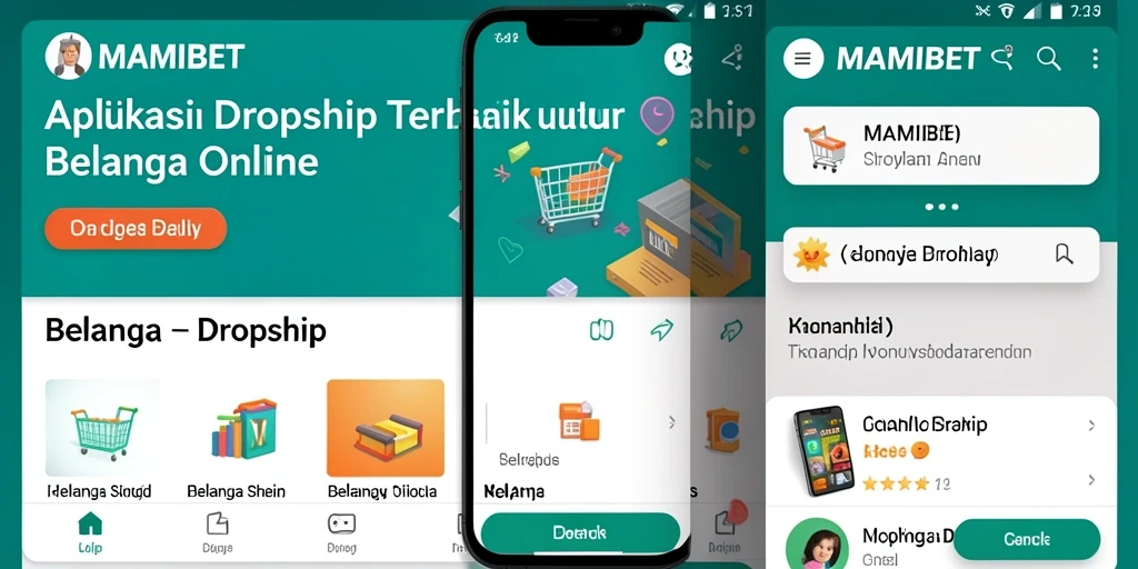 Tampilan antarmuka MAMIBET yang memudahkan pengguna dalam berbelanja dropship.