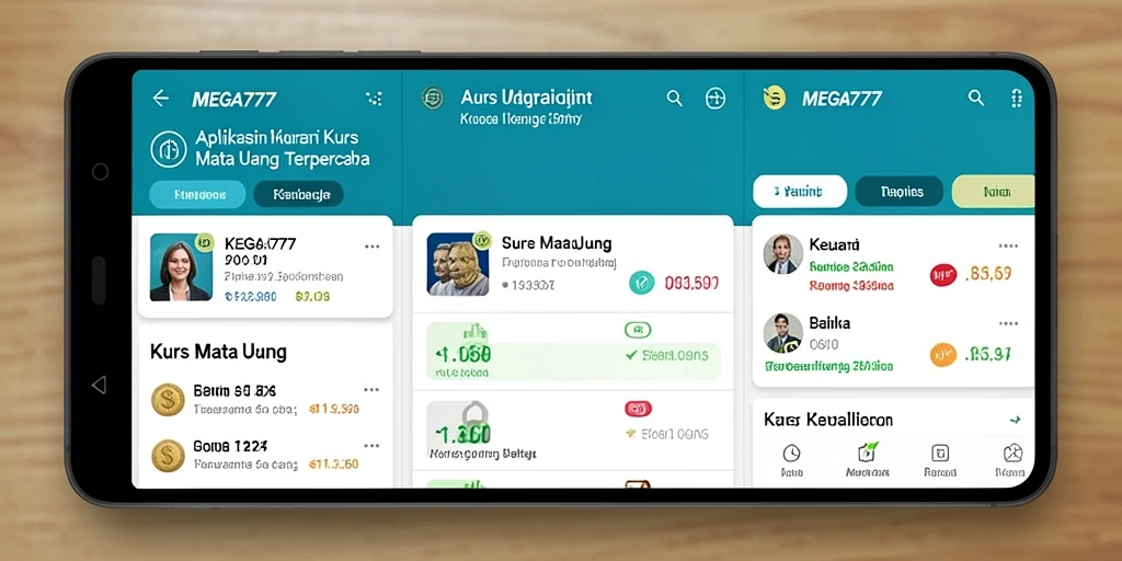 Antarmuka MEGA777 yang menampilkan nilai tukar mata uang secara real-time.