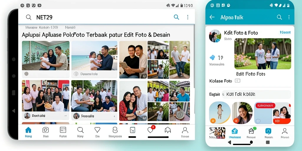 Antarmuka NET29 yang user-friendly untuk membuat kolase foto.