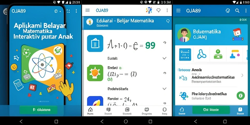Antarmuka OJA89 yang menarik untuk belajar matematika.