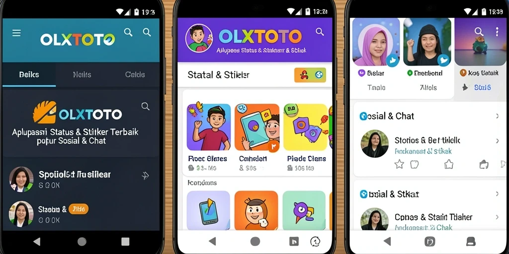 Tampilan antarmuka OLXTOTO yang menampilkan berbagai stiker menarik.