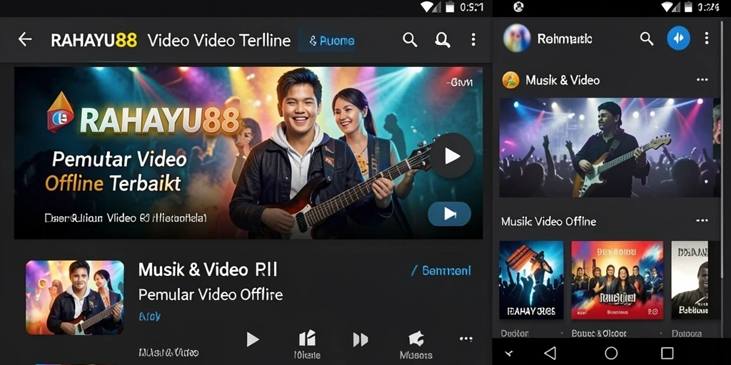Antarmuka RAHAYU88 memperlihatkan fitur Pemutar Video Offline yang mudah digunakan.