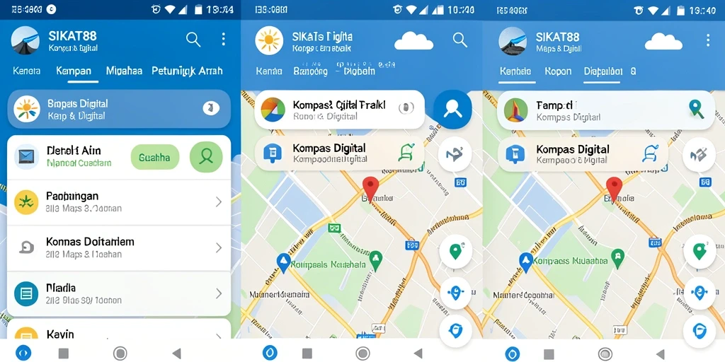 Antarmuka SIKAT88 yang sederhana dan intuitif untuk kompas digital.